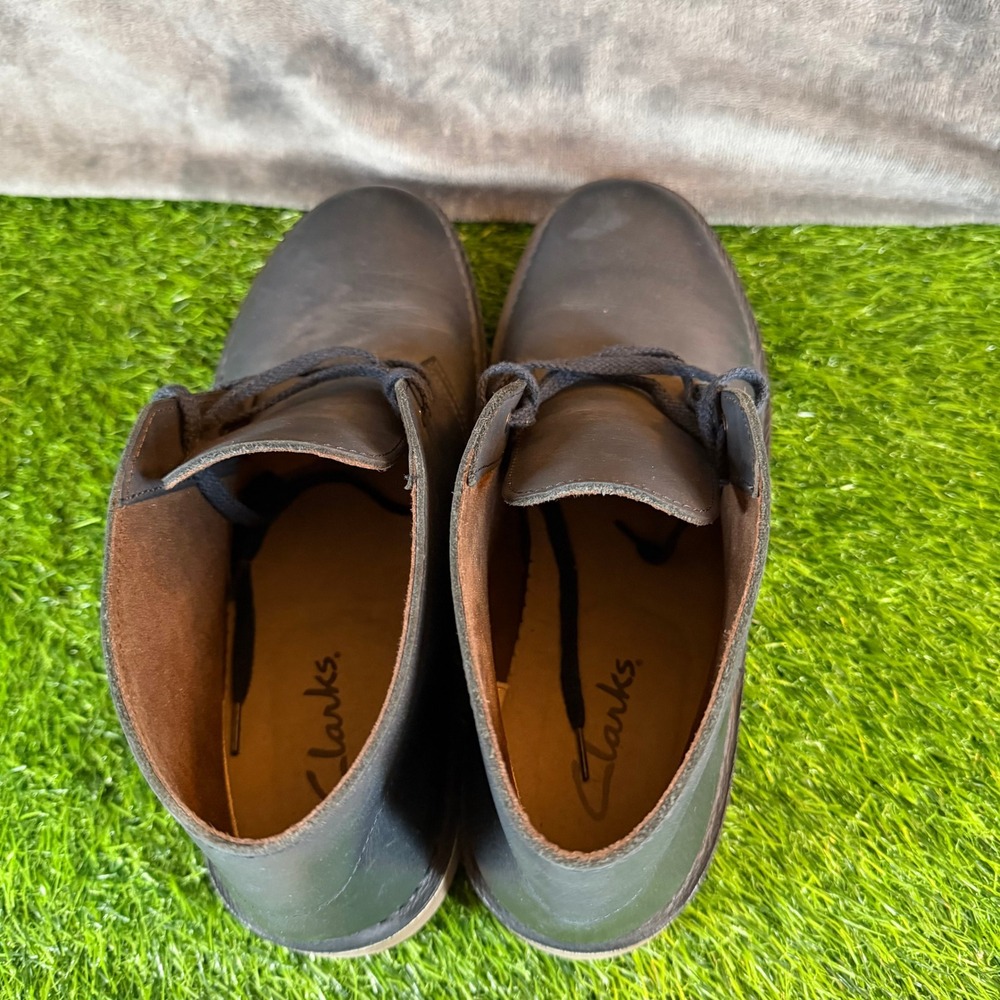 Clarks Desert Boots Mens 9.5 Navy Blue Leather Chukka Boots 261123167085 - Picture 7 of 13